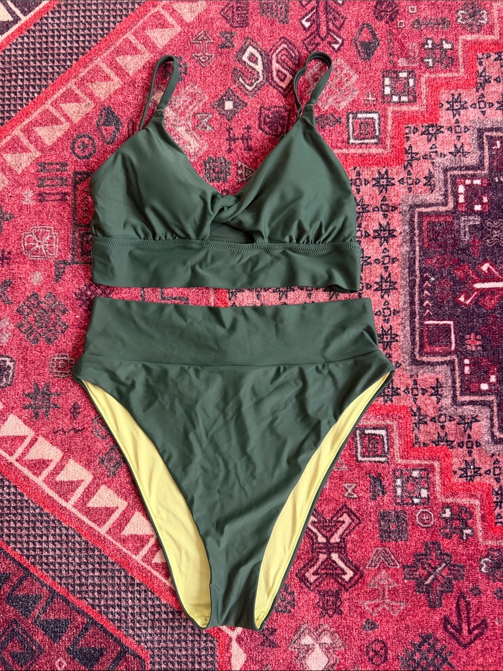 Women’s Olive Green Two-Piece Swim Set